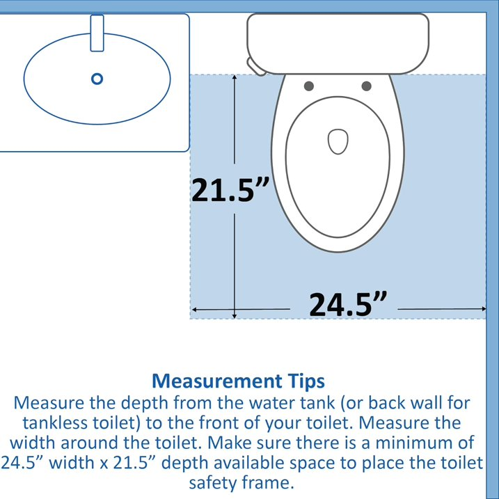 Toilet Safety Rails, Deluxe Adjustable and Foldable Toilet Safety Frame, Bathroom Handrail Assist Grab Bar Handle