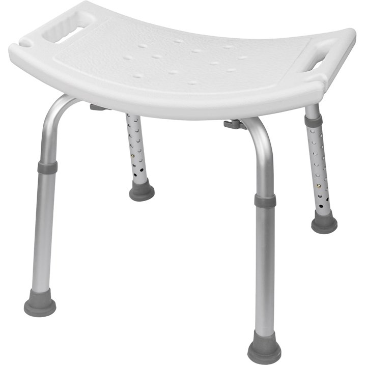 Tool-Free Assembly Adjustable Shower Chair Spa Bathtub Seat Bench with Removable Back