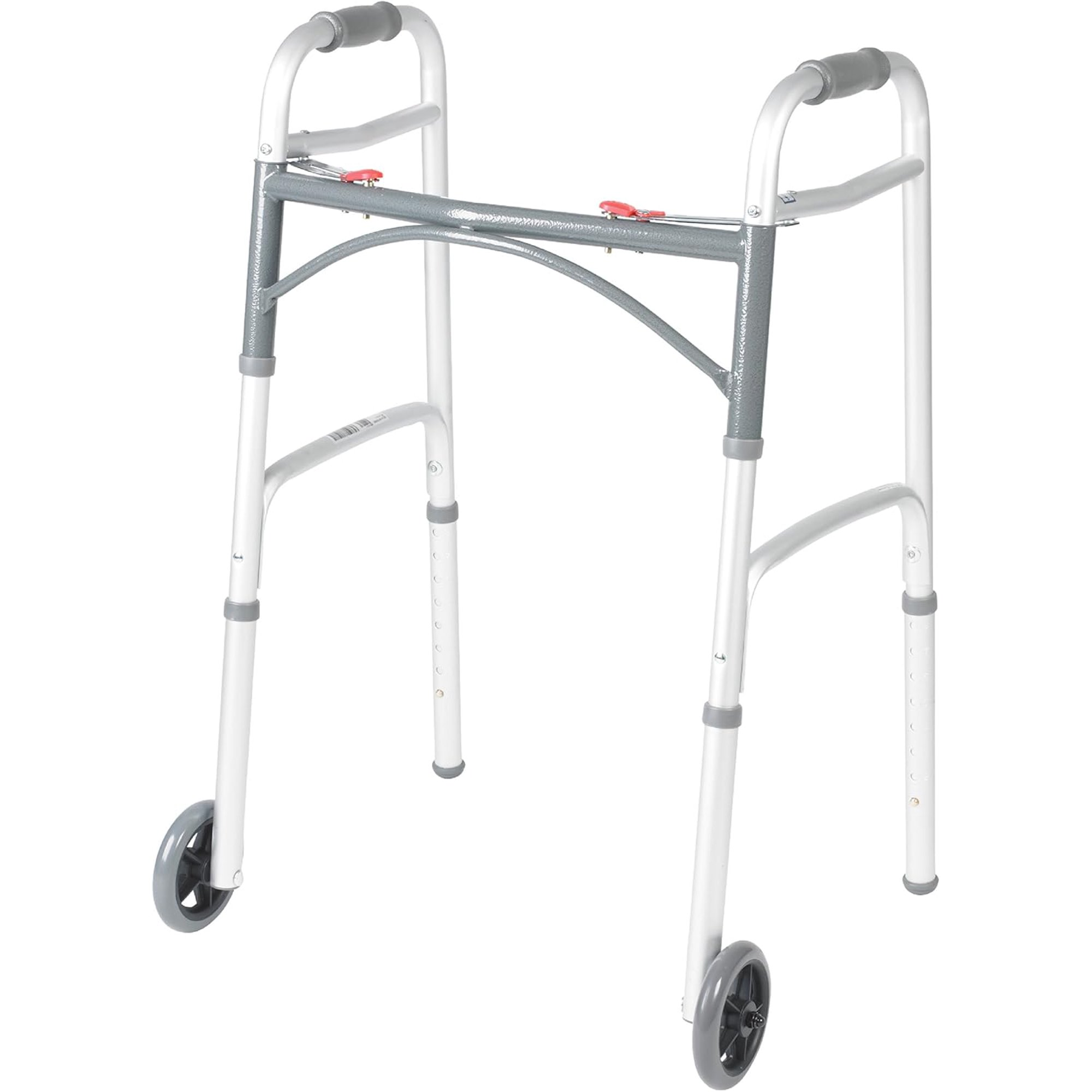 Shower Chair Bath Seat with Padded Arms, Removable Back and Adjustable Legs & Drive Folding Walker with Wheels, Rolling Walker, Front Wheel Walker
