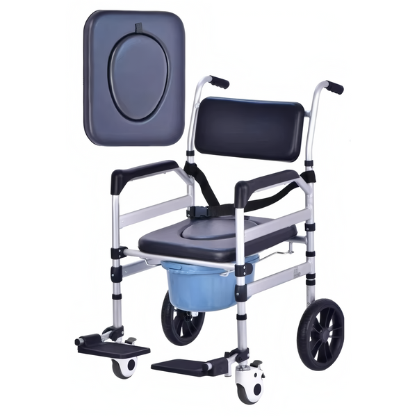 Specific Toilet Seat Mobile Folding Disabled Patient Indoor Wheelchair Shower Bathroom Chair