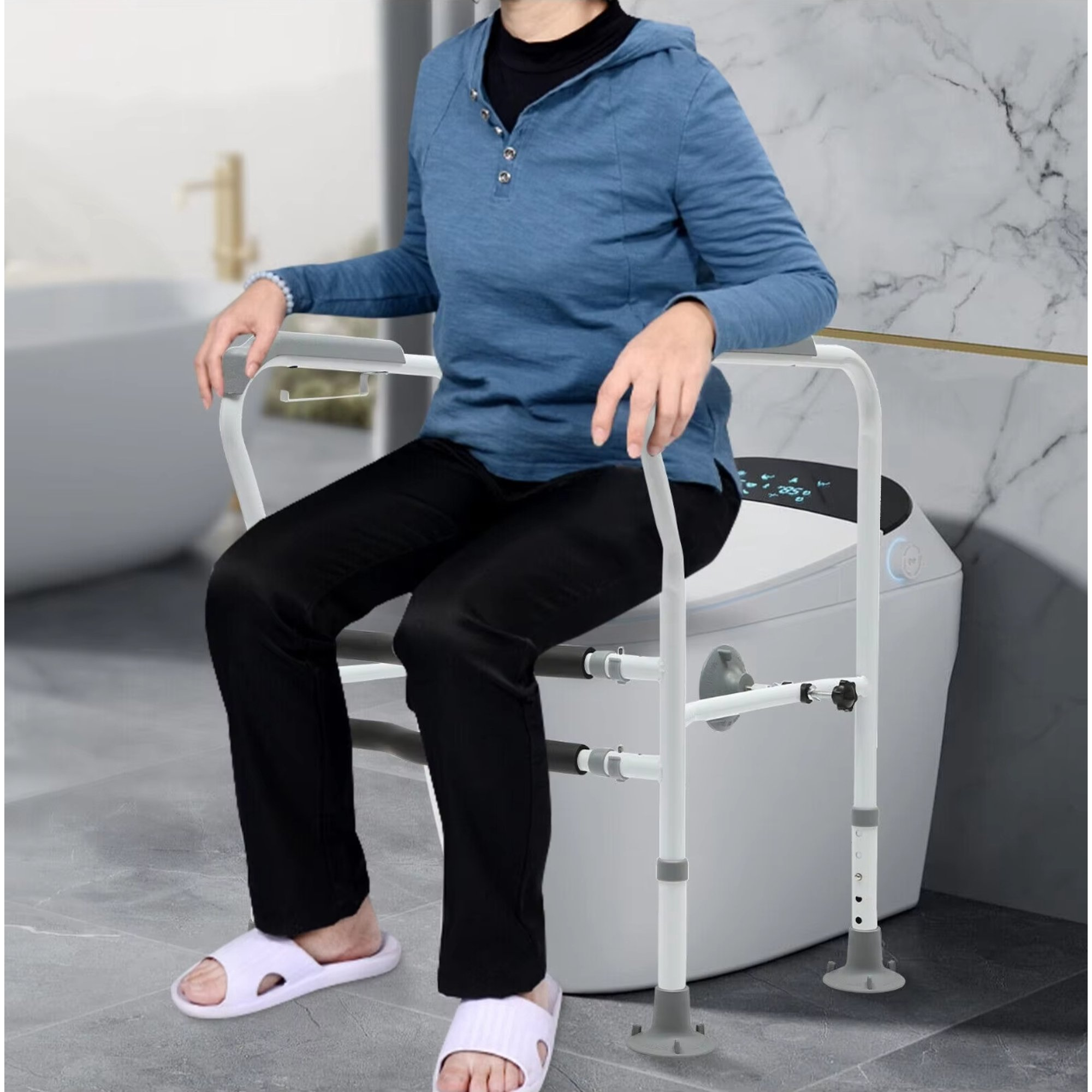 Elderly Toilet Safety Rails Bathroom Toilet Handrail Toilet Safety Support Handicap Grab Bars Rails