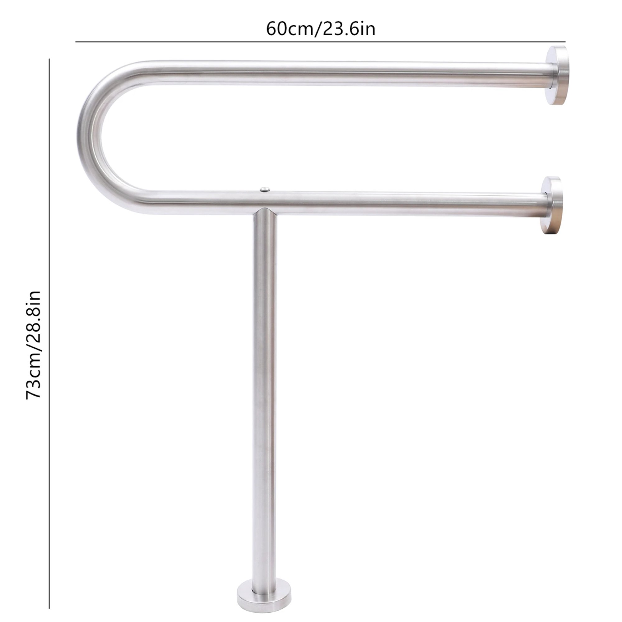 Toilet Handrail Toilet Standing Aid Support Handle Stainless Steel Grab Bar Load Capacity Suitable for Bathroom Toilet Hallway