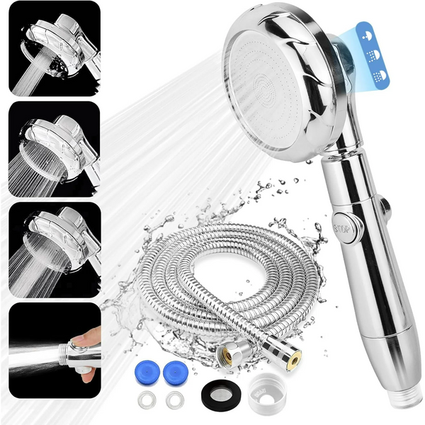 Shower Head, High Pressure Shower Head and Hose 2m Set, Portable Adjustable Water Saving Shower Heads Universal Replacements