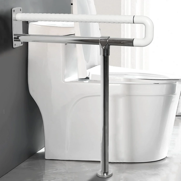 29.5 Inch Handicap Grab Bars, Anti Slip Grab Bar for Bathroom Wall to Floor Toilet Safety Rails for Elderly Disabled Pregnant Nylon Textured Stainless Steel Support Handle