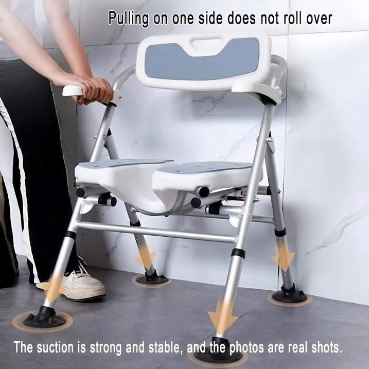 Elderly Pregnant Grooved Style Shower Chair Thick Stable Seat Waterproof Non-Slip Anti-Tip Stool Secure Bathing Support Chairs