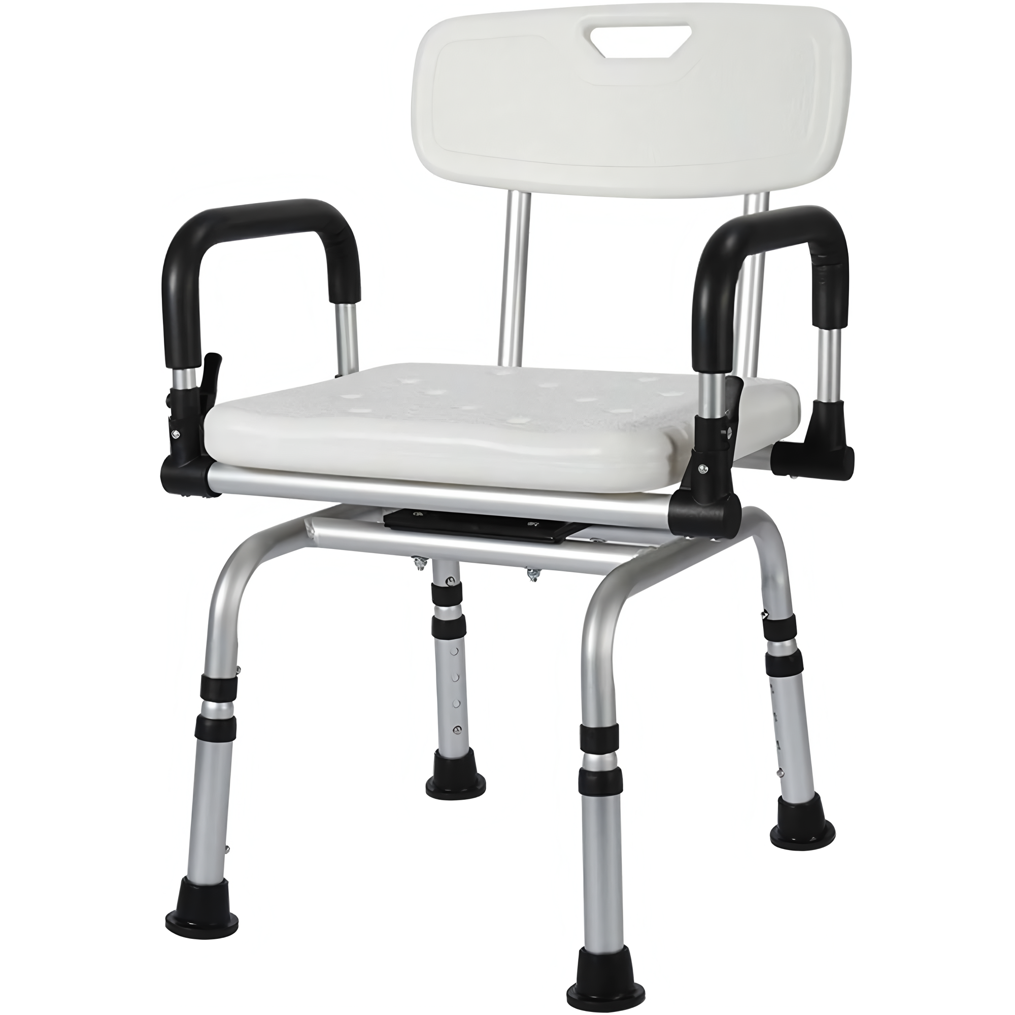 360 Degree Rotatable Shower Chair Elderly Bathroom Bath Chair Adult Pregnant Woman Armrest Toilet Chair Stool Height Adjustable