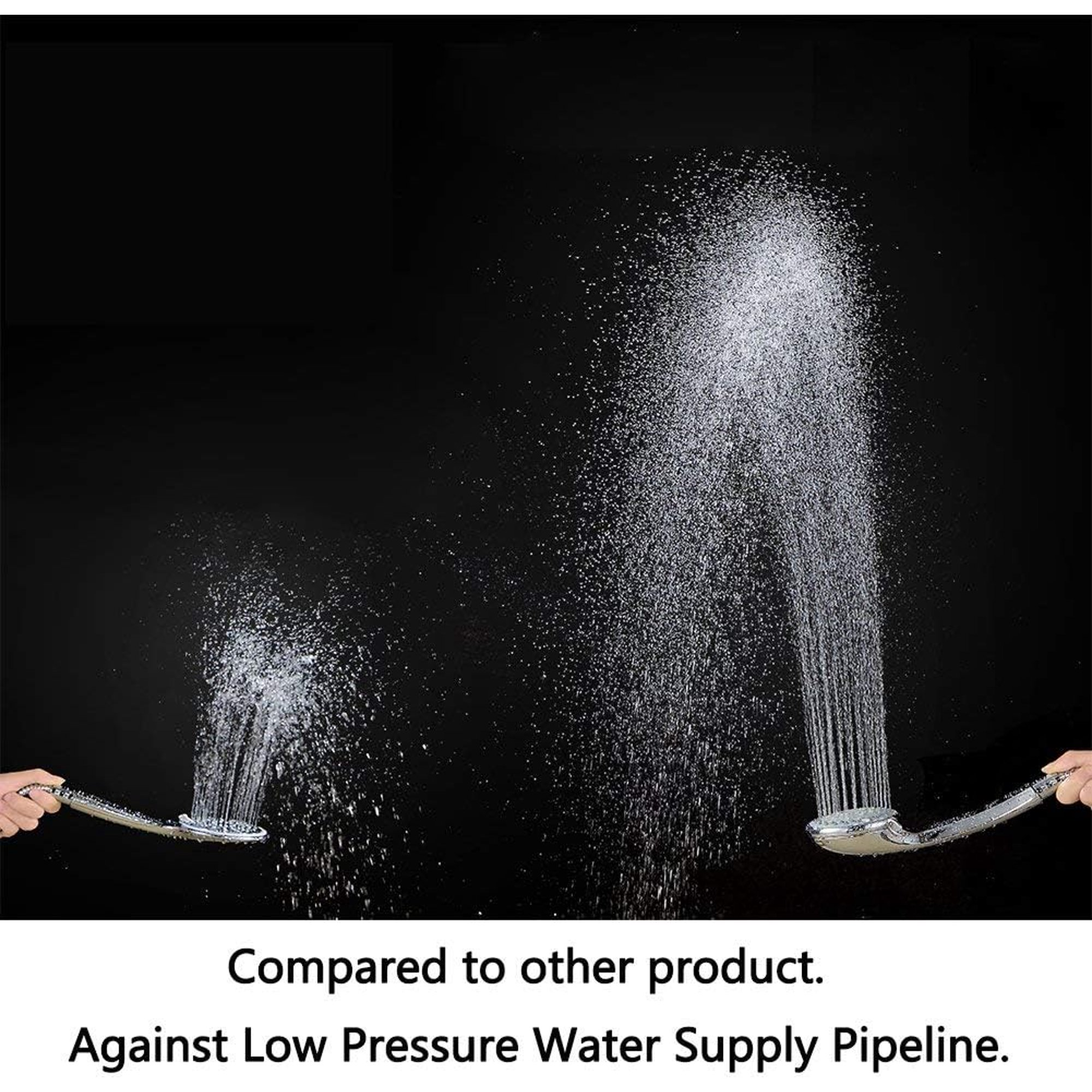 Shower Head, Turbocharged Design High Pressure 4 Spray Settings with Hose Adjustable Massage Spa Hand Held Showerhead,Chrome
