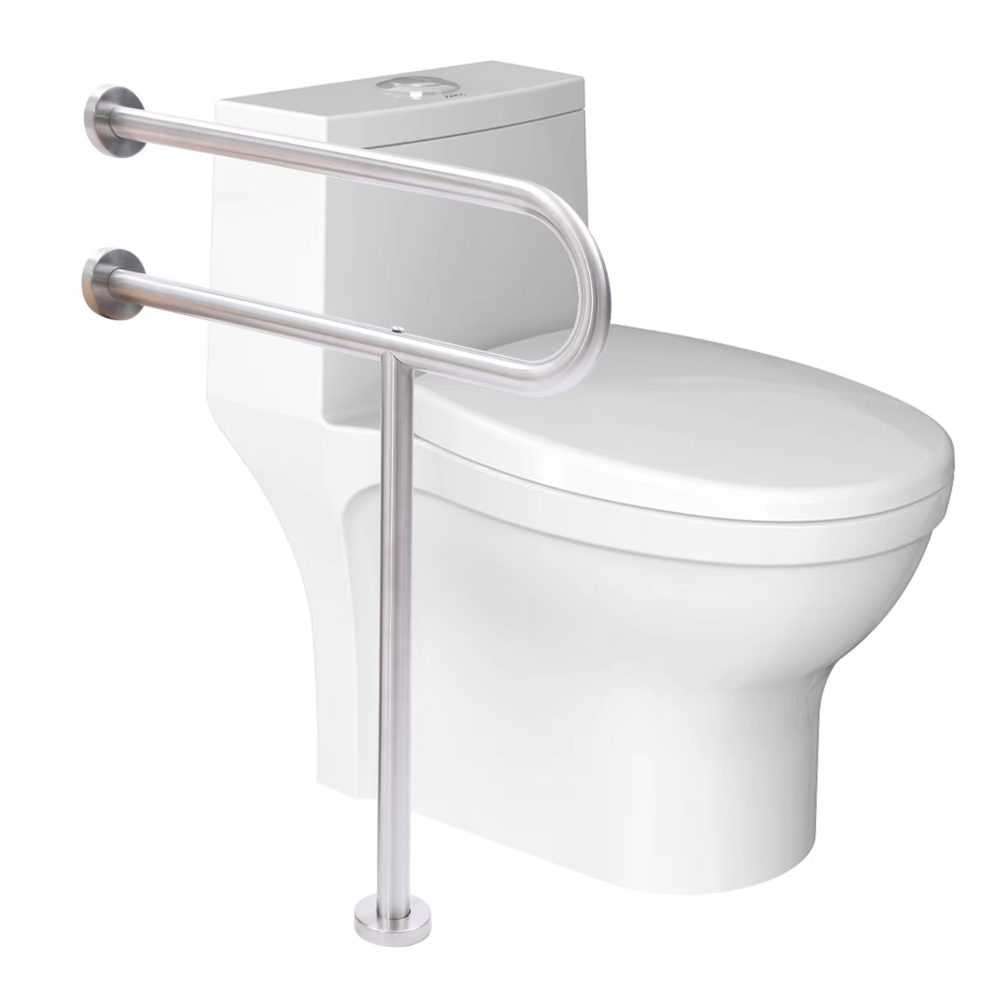 Toilet Handrail Toilet Standing Aid Support Handle Stainless Steel Grab Bar Load Capacity Suitable for Bathroom Toilet Hallway