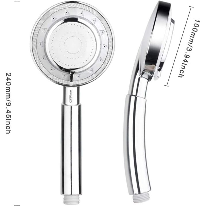 Shower Head with Hose Set 1.5M, Water Saving High Pressure Shower Head, Universal Handheld Shower Head for Low Water Pressure with 3 Sprays Settings.