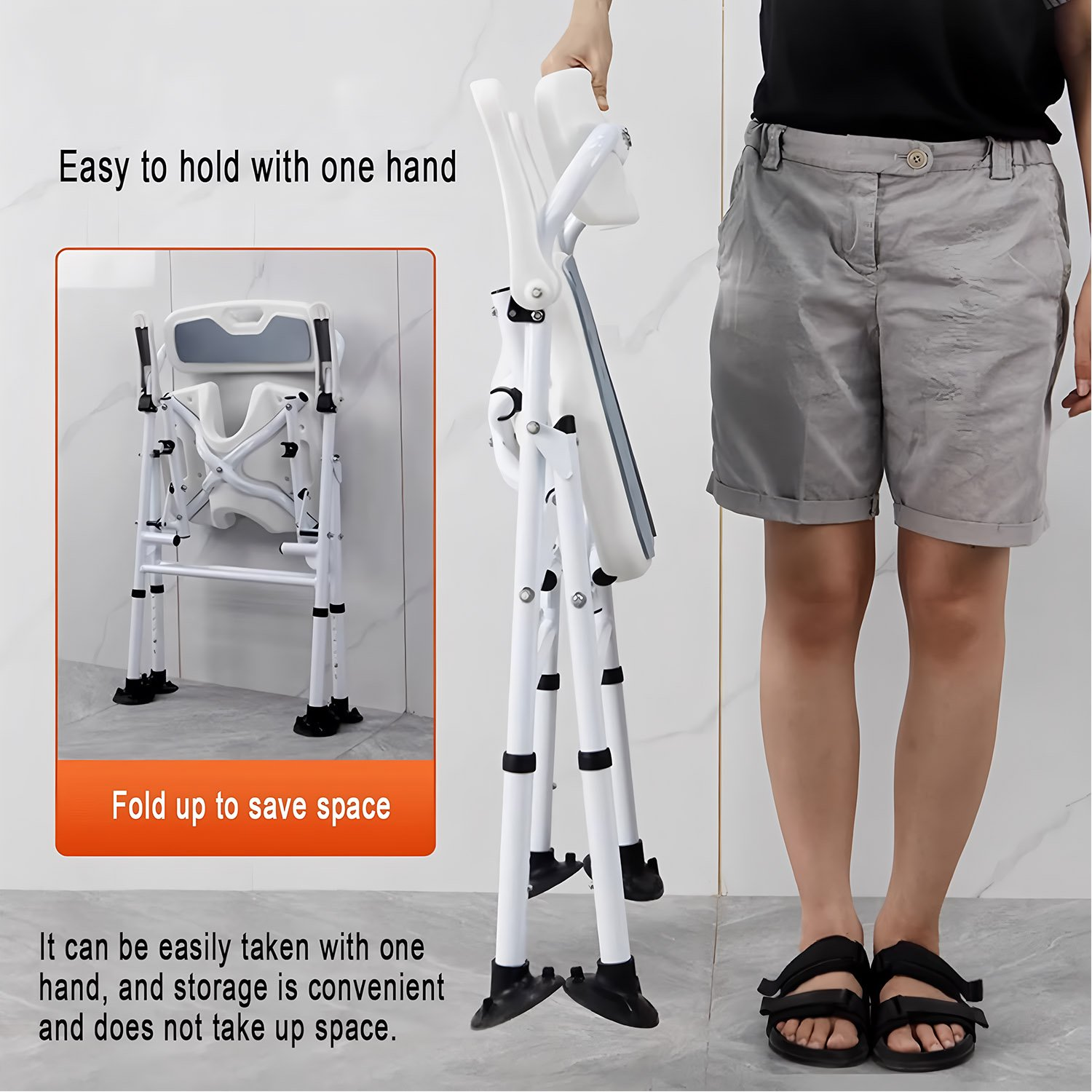Elderly Pregnant Grooved Style Shower Chair Thick Stable Seat Waterproof Non-Slip Anti-Tip Stool Secure Bathing Support Chairs