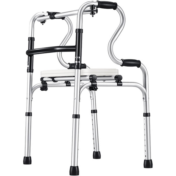No wheels fold up standard for seniors with removable seat, medical compact walking mobility aid for home hospital, rehabilitation auxiliary walking frame