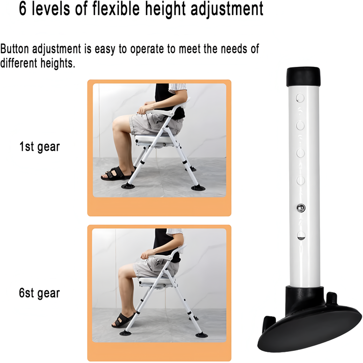 Elderly Pregnant Grooved Style Shower Chair Thick Stable Seat Waterproof Non-Slip Anti-Tip Stool Secure Bathing Support Chairs