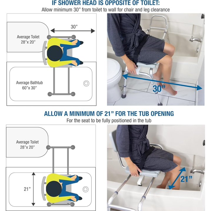 Tub Transfer Bench and Shower Chair with Non Slip Aluminum Body, FSA Eligible, Adjustable Seat Height and Cut Out Access, Holds Weight up to 400 Lbs, Bath and Shower Safety, Transfer Bench