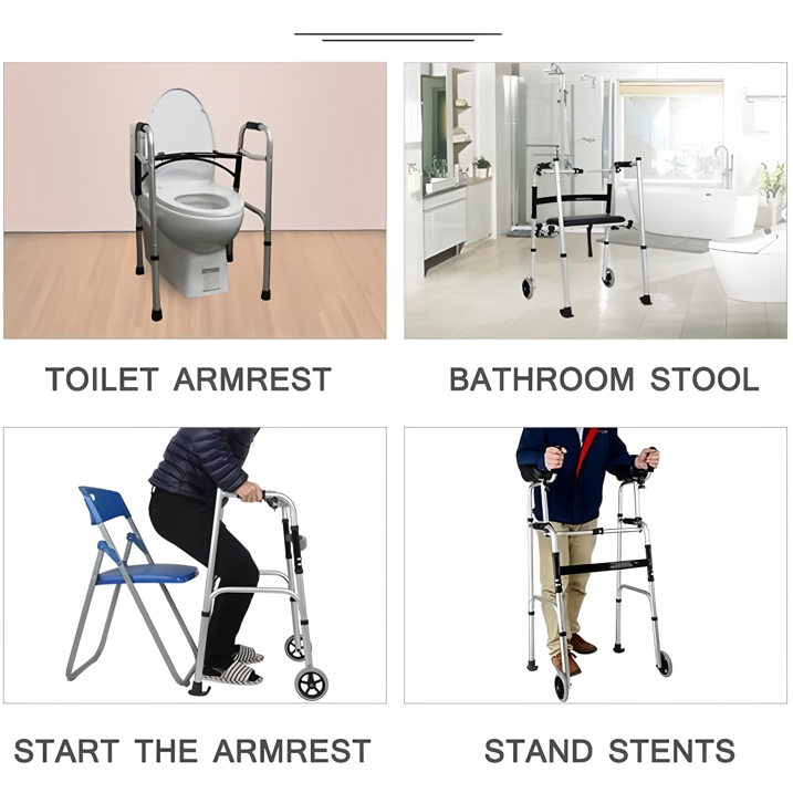 Walking Frame Elderly Walking Aid Lightweight Folding Standard Walkers Wheeled with Padded Seat Arm Support Type Walker Yearn