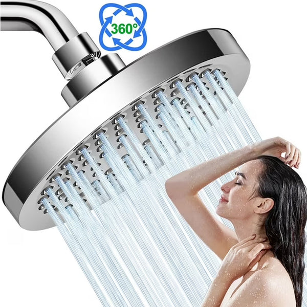 NIUTA Shower Head, 6" Adjustable High Pressure Rain Showerhead with Durable Nozzles Chrome