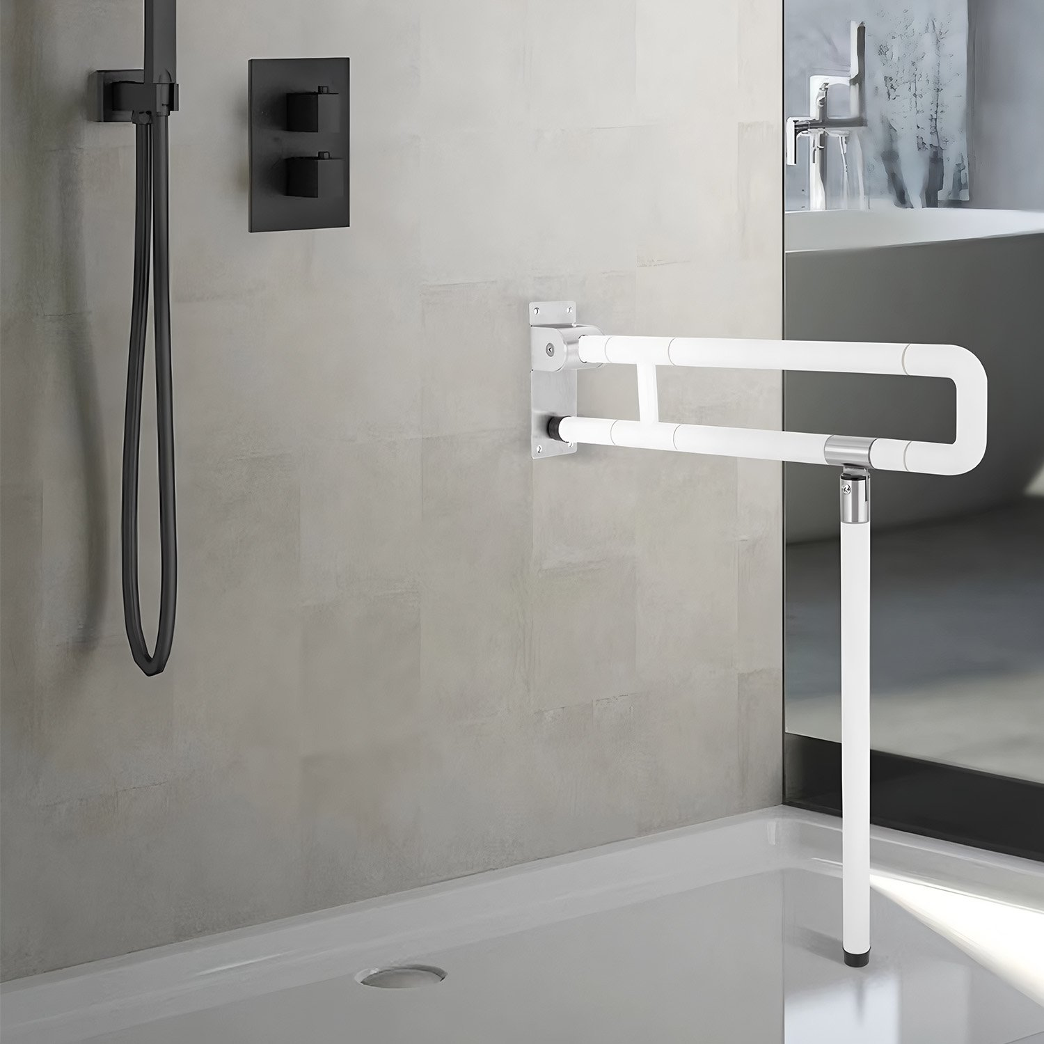 Toilet Grab Bar 23.6 Inch Foldable Stainless for Seniors Elderly Handicap Bathroom