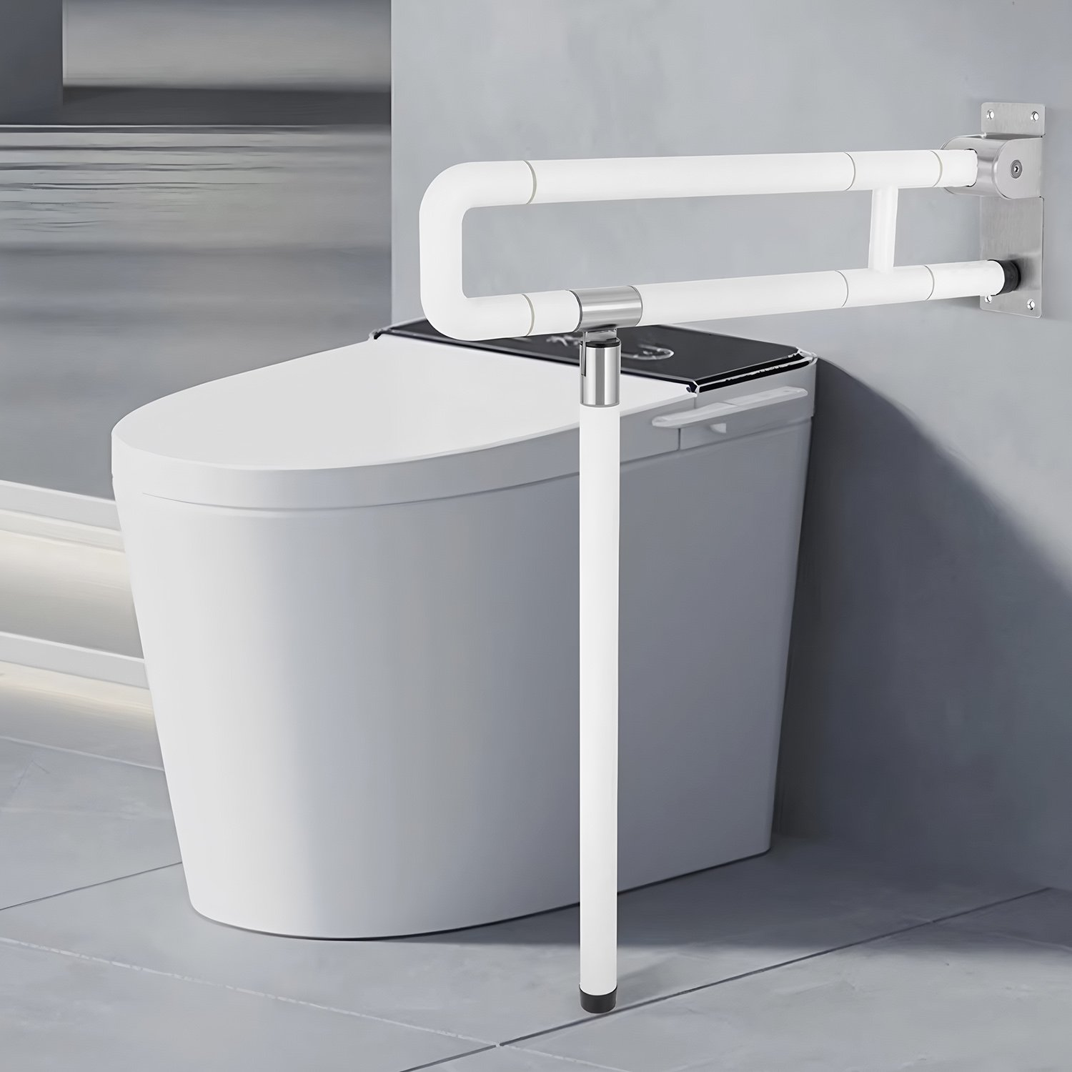 Toilet Grab Bar 23.6 Inch Foldable Stainless for Seniors Elderly Handicap Bathroom