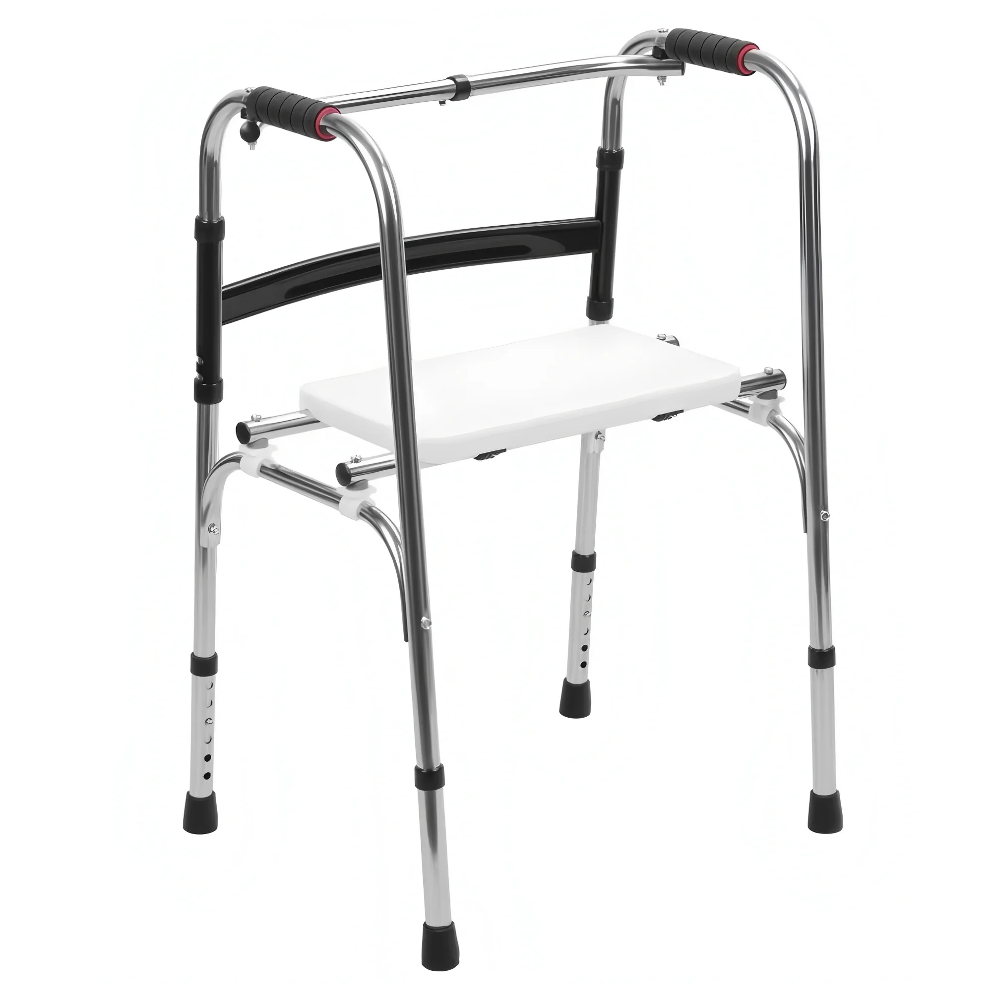 Senior , Height Adjustable Stair , Standard Walker with Detachable Seat Support to 330lbs