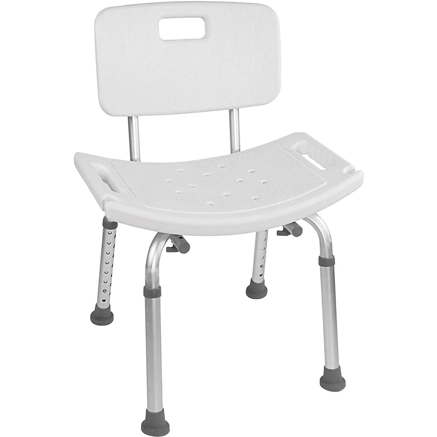 Tool-Free Assembly Adjustable Shower Chair Spa Bathtub Seat Bench with Removable Back