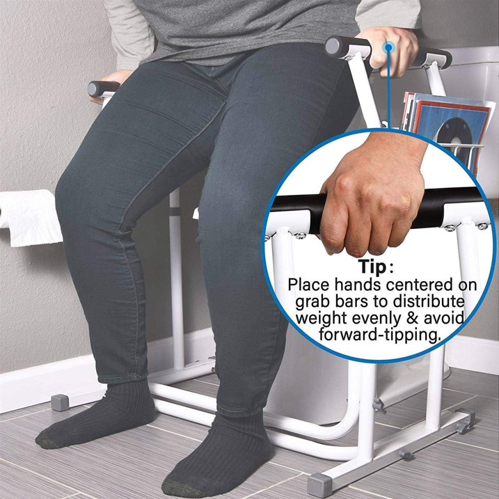 Bathroom Height Adjustable Height Toilet Rail Grab Bar and Commode Safety Frame Handle