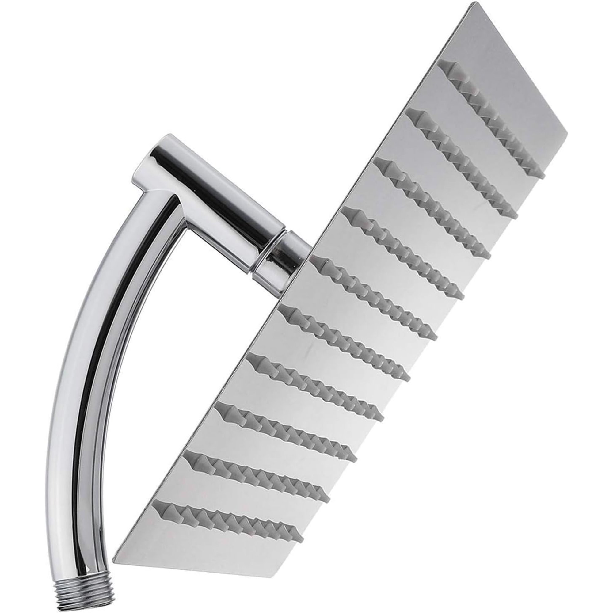 Wall-Mount Fixed Ultra Slim Rainfall Shower Head Set, 8 Inch Large Square Rain Shower Heads with Hose and Bracket Kits, Chrome