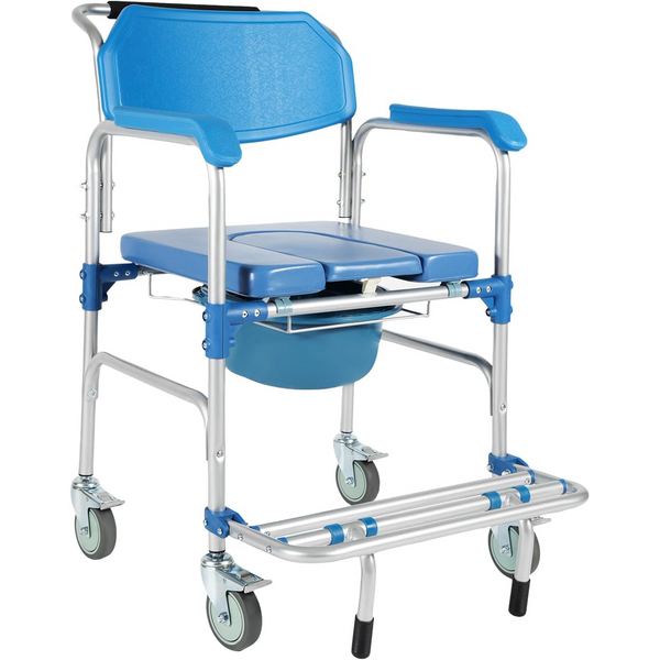 Wheeled Toilet Chair for Elderly People, Pregnant Woman Shower Board, Handcart Toilet Chair
