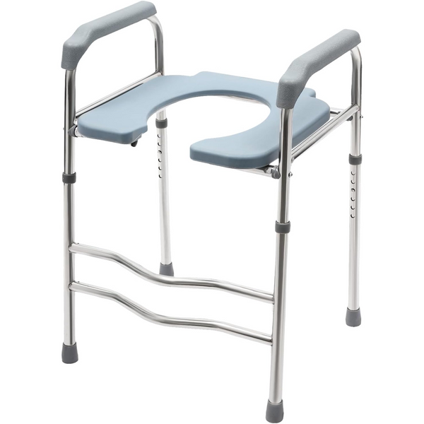 Raised Toilet Seat with Handles Adjustable Height Toilet Seat Riser Support Toilet Chair for Elderly Pregnant Women