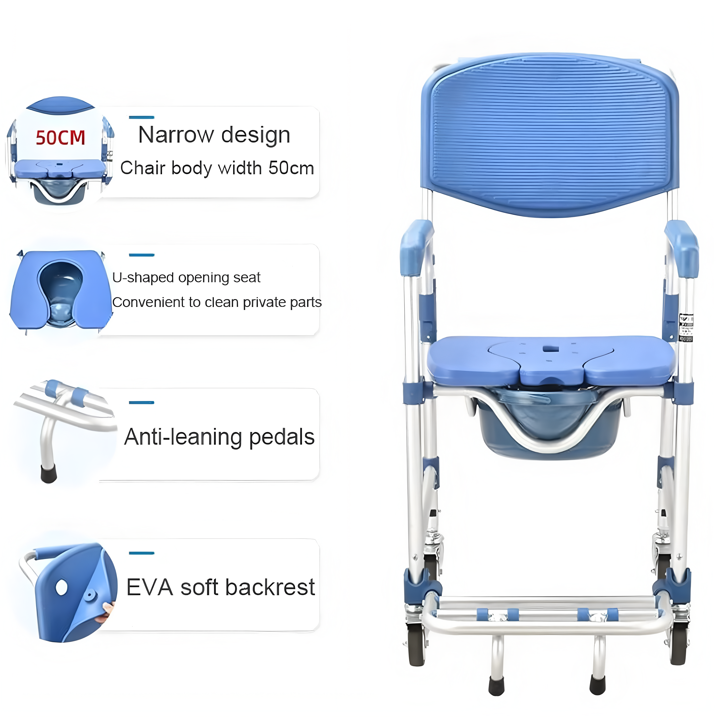 Elderly Chair Senior Chairs Bedside Commode Toilet Chair Senior Chairs Foldable Durable