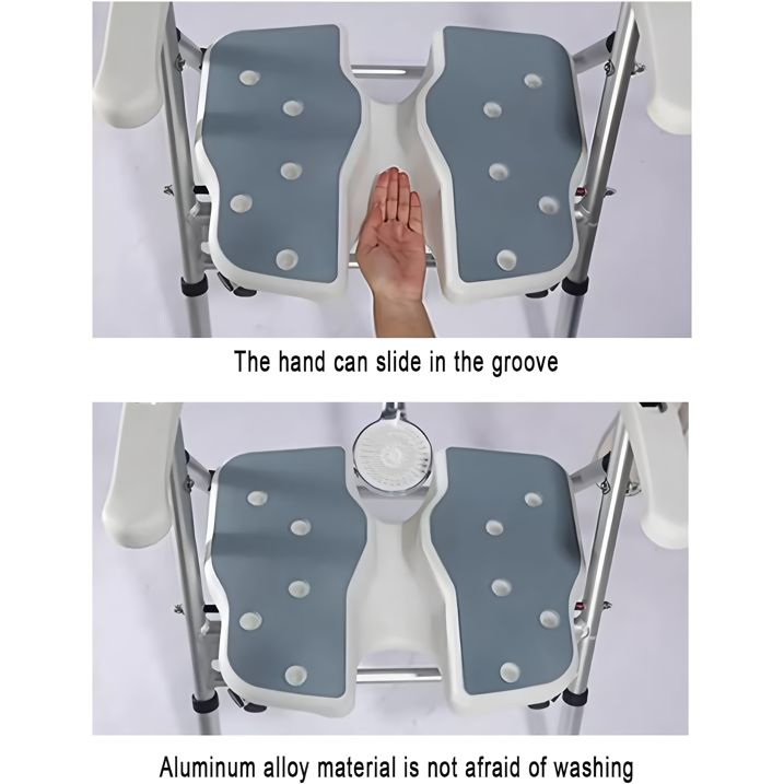 Elderly Pregnant Grooved Style Shower Chair Thick Stable Seat Waterproof Non-Slip Anti-Tip Stool Secure Bathing Support Chairs