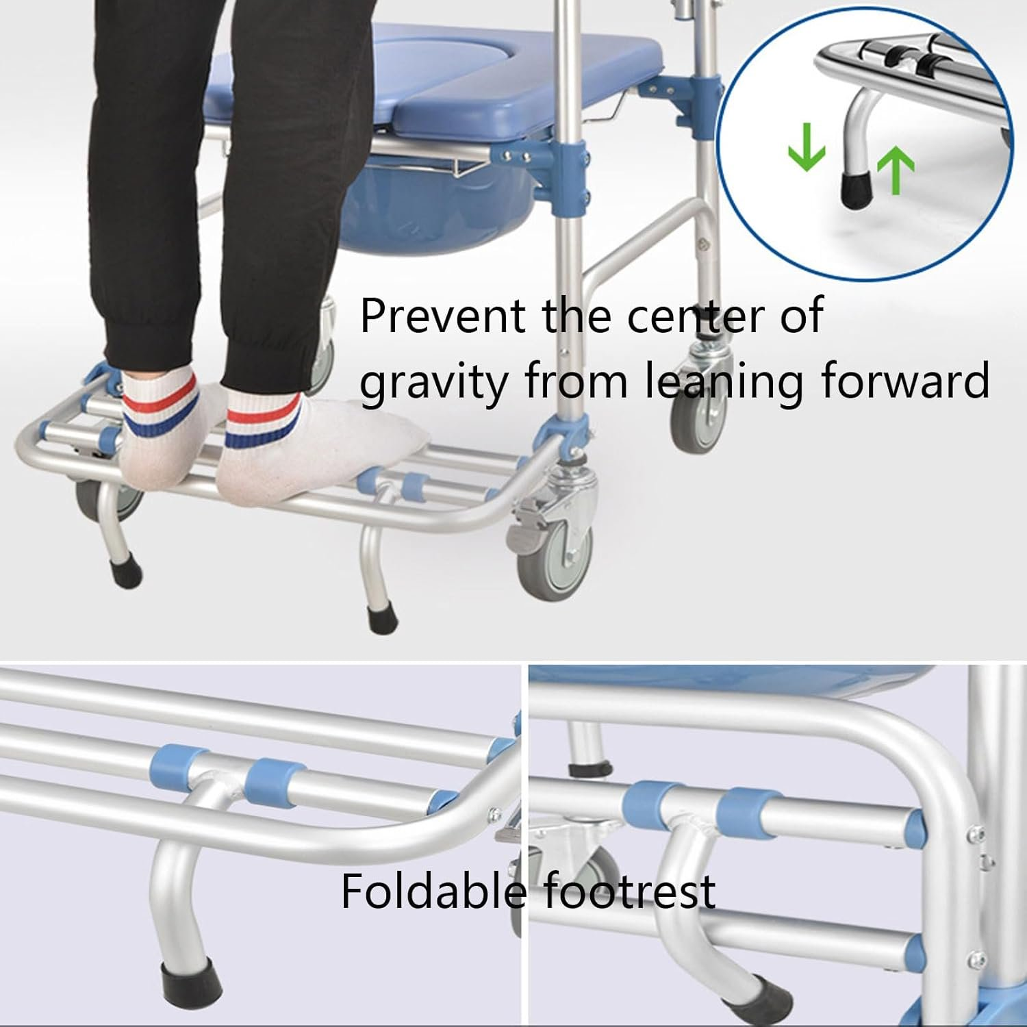 Wheeled Toilet Chair for Elderly People, Pregnant Woman Shower Board, Handcart Toilet Chair